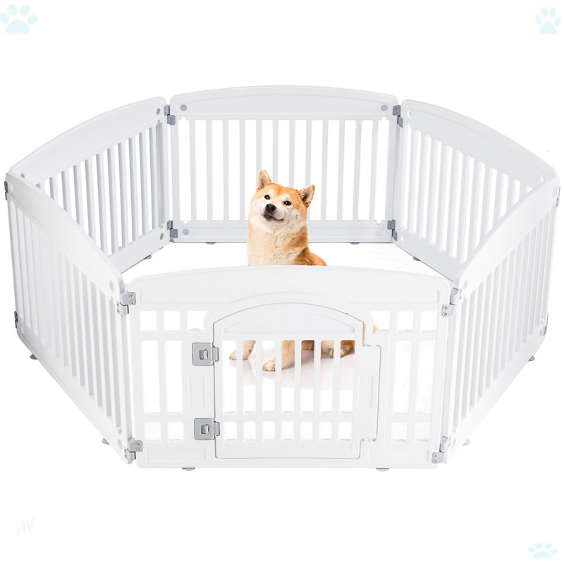 Clôture pliante pour chien, Blanc