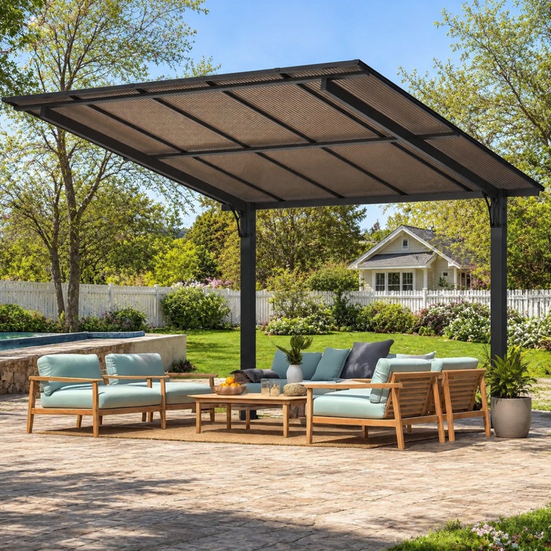 Pergola extérieure autoportante pour barbecue, 97.2" H x 117.6" W x 120" D