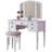 Bedroom Contemporary Vanity Set w Foldable Mirror Stool Drawers White Color-503734999