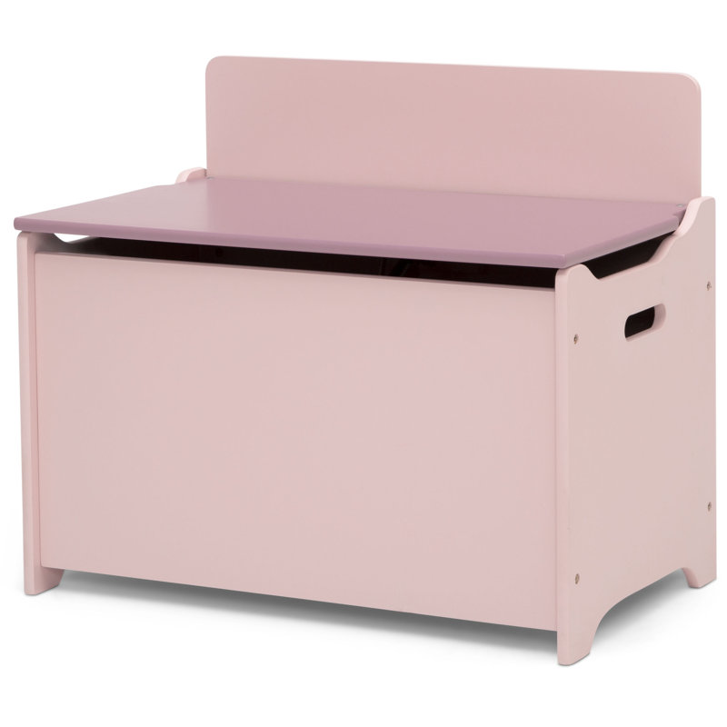 Blush Two-Tone Wooden Toy Box with Divider