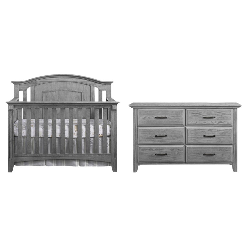 Ensemble de chambre de bébé convertible Willowbrook, Gris graphite