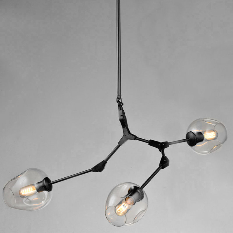 Luminaire suspendu unique à 3 lumières noir Slavin