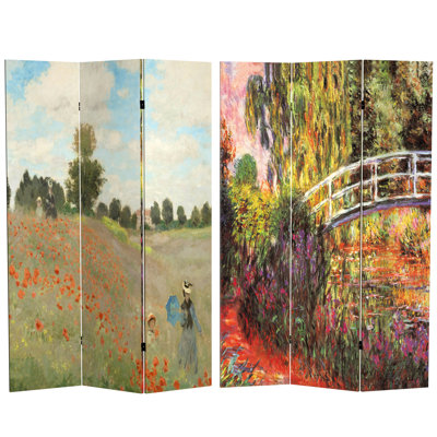 Claude Monet Impressionist Art Canvas Folding Screen by Charlton Home