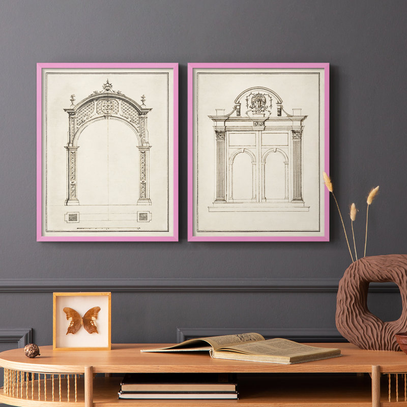 Impression encadrée Arch-Premium - prête à être accrochée - aucun clou requis - aucun clou requis, Rose, H 29 po x l 46 po