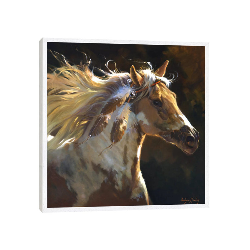 Spirit Horse by Carolyne Hawley - Wrapped Canvas Print, 45.72 cm H x 45.72 cm W, White Floater Framed