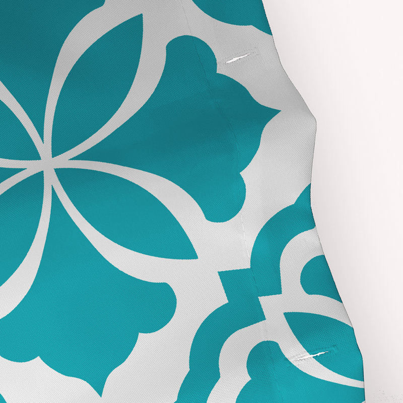 Rideau de douche simple floral Rosas, Turquoise