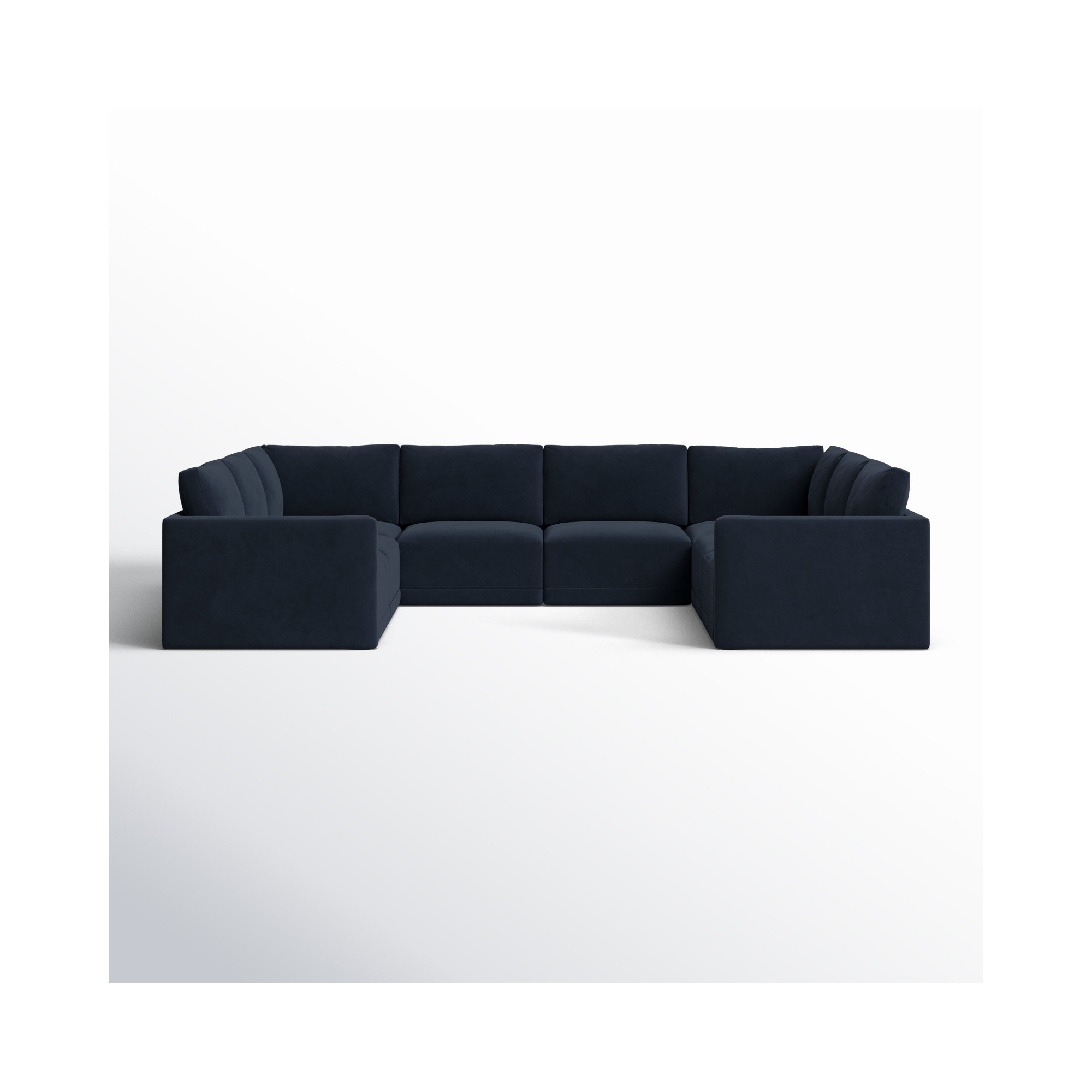 Deirdre Modular Upholstered U-Sectional, Navy