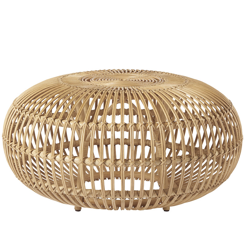 Coastal Charm Round Rattan Coffee Table, 36" Brown