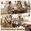 HOMCOM Extendable Dining Table for 4-6, Kitchen Table with Shelves-774956555