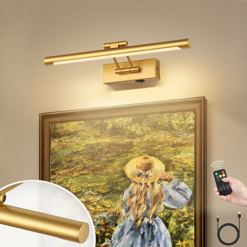 Lampe à DEL 15,75 po avec télécommande, intensité variable, plusieurs couleurs, rotation et minuterie, Doré