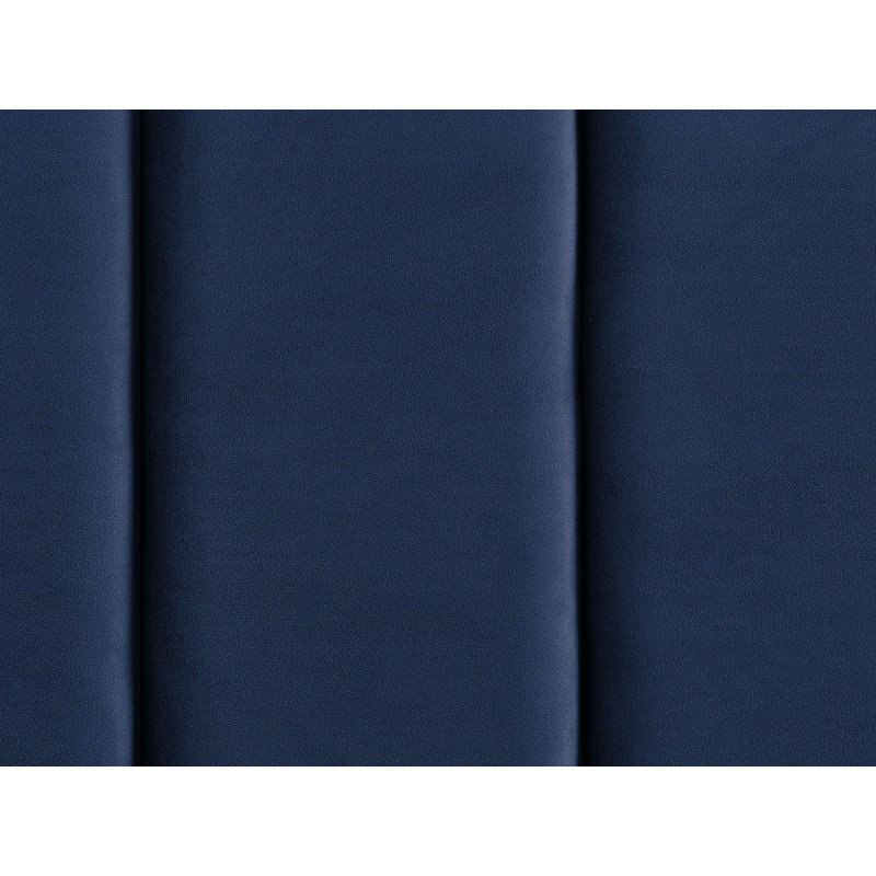 Sadie Upholstered Bed, European Double (140 x 200cm), Navy Blue