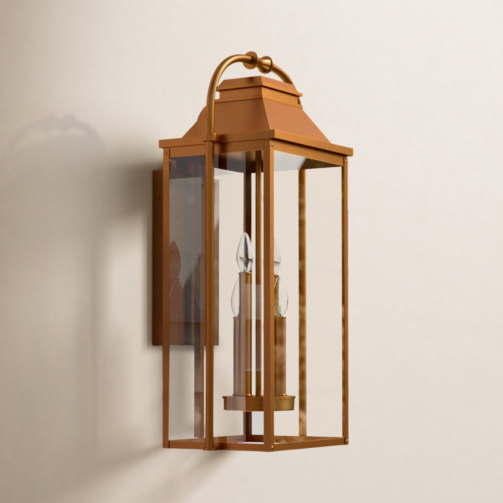 Newson 4 Light Outdoor Wall Light, Natural Copper