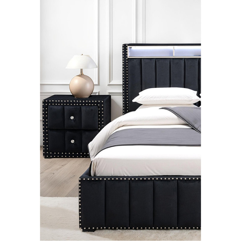 Table de chevet 1pc, Noir