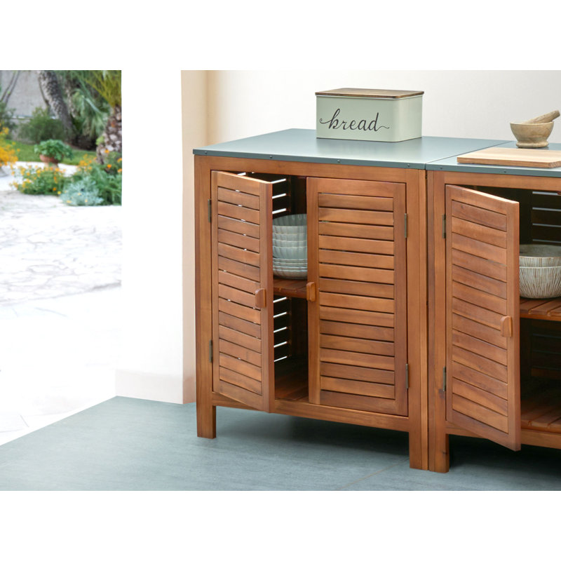 Outdoor Kitchen Cabinet BRUCOLI Acacia Wood 80 cm 50 cm Brown