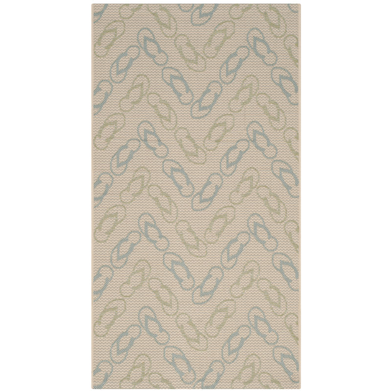 Tapis d'intérieur / extérieur à motif géométrique Paugh Performance, Rectangle 2 pi 7 po x 5 pi
