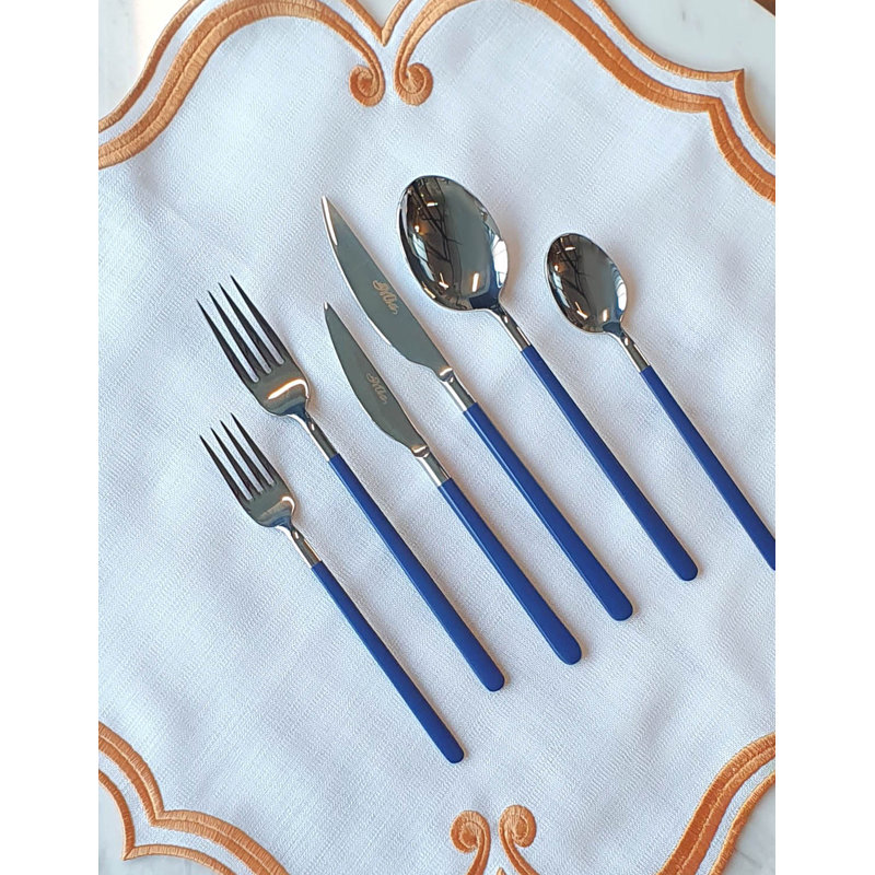 Ensemble de couverts 36 pièces, service pour 6, Bleu foncé