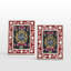 Cadre photo artisanal en marqueterie d'os à motif floral rouge et blanc-322913784-322913787