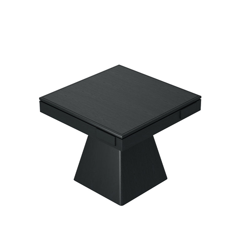 Table de poker carrée noire en bois massif, H 30,31 po x l 31,5 po x P 31,5 po