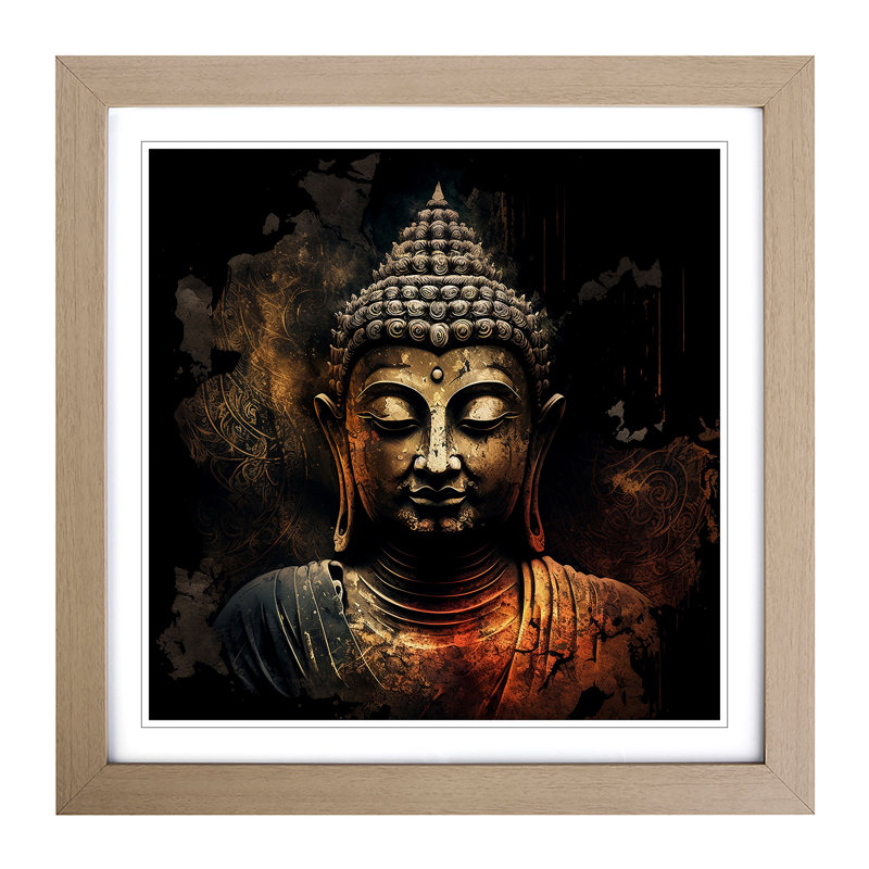 Buddha Digital Art No.1 - Framed Print, Oak