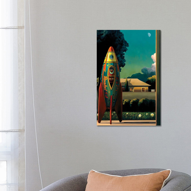 Rocketman by Ross Jones - Wrapped Canvas Painting, 66.04 cm H x 45.72 cm W x 1.91 cm D