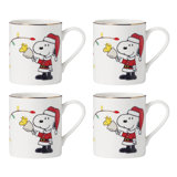 Snoopy Christmas Mugs, Set Of 4