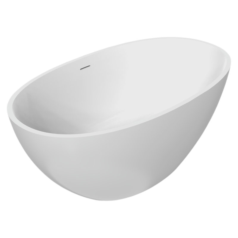 Baignoire autoportante en résine de 55 po x 30,7 po, Blanc
