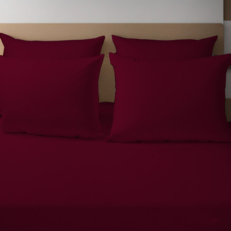 Luxurious Premium Microfiber Sheet Set, California King Sheet Set with  4 Pillowcases, Burgundy