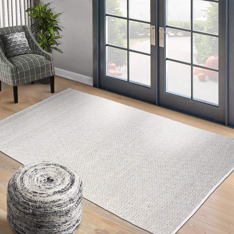 Nevitt Wool Geometric Indoor Rug, Ivory/Gray, Rectangle 7'9" x 9'9"
