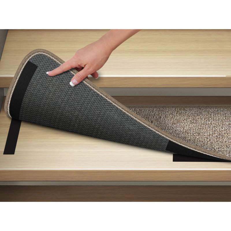 Ensemble de 15 tapis d'escalier intérieurs amovibles House, Home and More, Rectangle 8 po x 23,50 po
