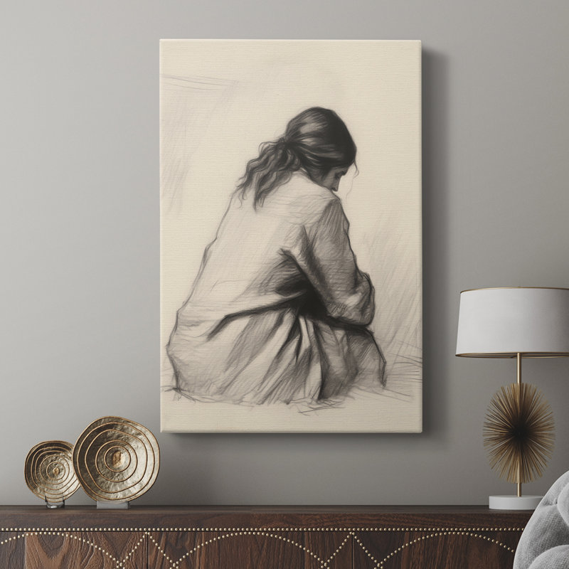 Impression rétro de portrait I - galerie Cavas tendue sur mesure, H 12 po x l 8 po
