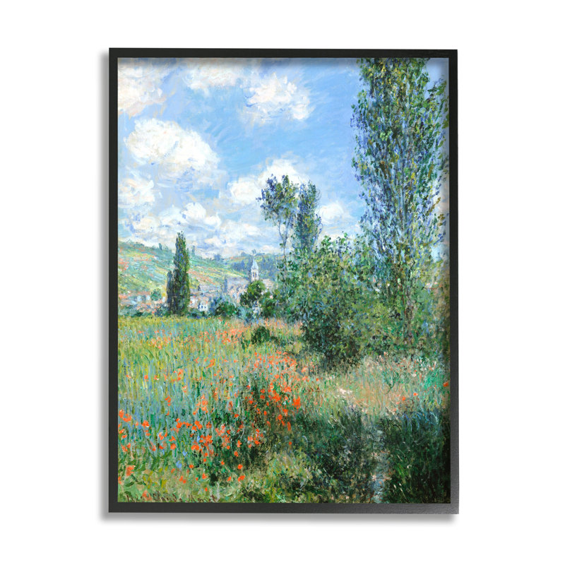 Fleurs champêtres classiques champêtre, Giclée encadrée noir minuit, H 30 po x l 24 po x P 1,5 po