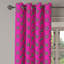 Rideau de fenêtre à œillets rose chaud 2 panneaux Dakota Fields, 50 po x 120 po, rose vif, vert et bleu-106351550