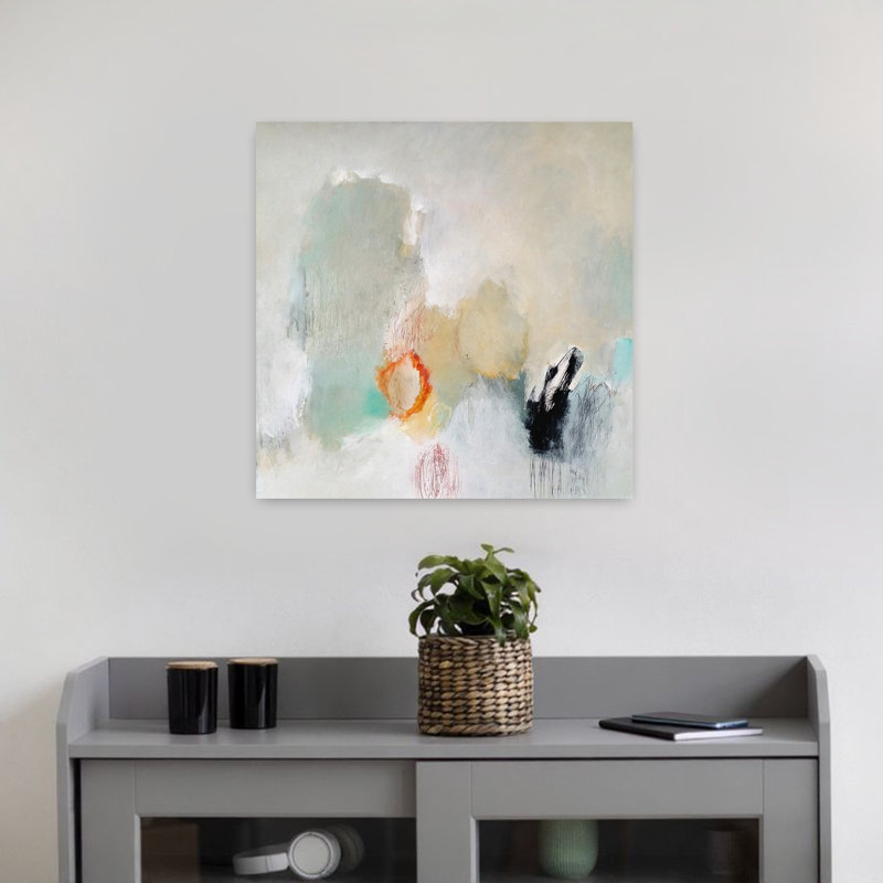 «Never Pass Here», art abstrait contemporain, H 18 po x l 18 po
