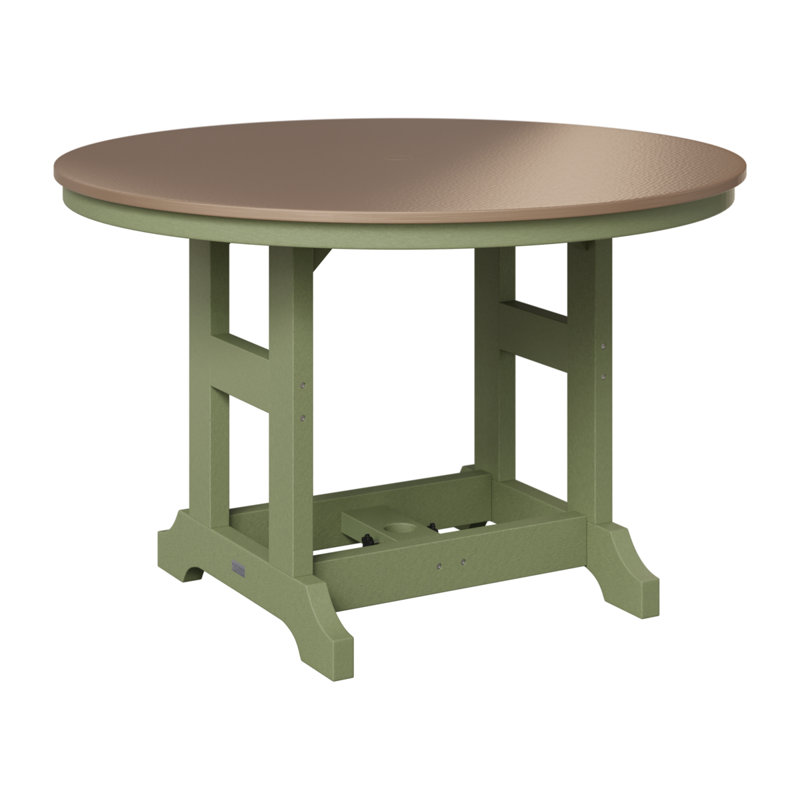 Table de bar ronde Berlin Garden, Bronze martelé, Sauge, H 39,5 po x l 48 po x P 48 po