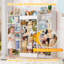 Bibliothèques pour enfants l 63 po avec rangement pour jouets, armoire de rangement à 12 cubes avec rangement pour animaux en peluche et bibliothèque à 6 niveaux pour salles de jeux, chambre à coucher, blanc-893415358