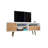Liberty 71" Mid-Century Modern TV Stand with 4 Shelves and 1 Drawer for TVs up to 65" in Natural and White-262142459