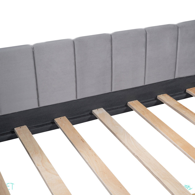 Ahriah Upholstered Platform Storage Bed, Gray