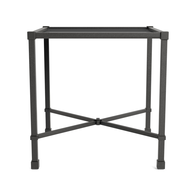 Venetian Outdoor Square Side Table, Textured Pewter