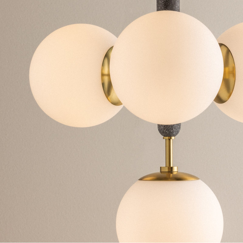 Harley 4-Light Chandelier, Nickel poli