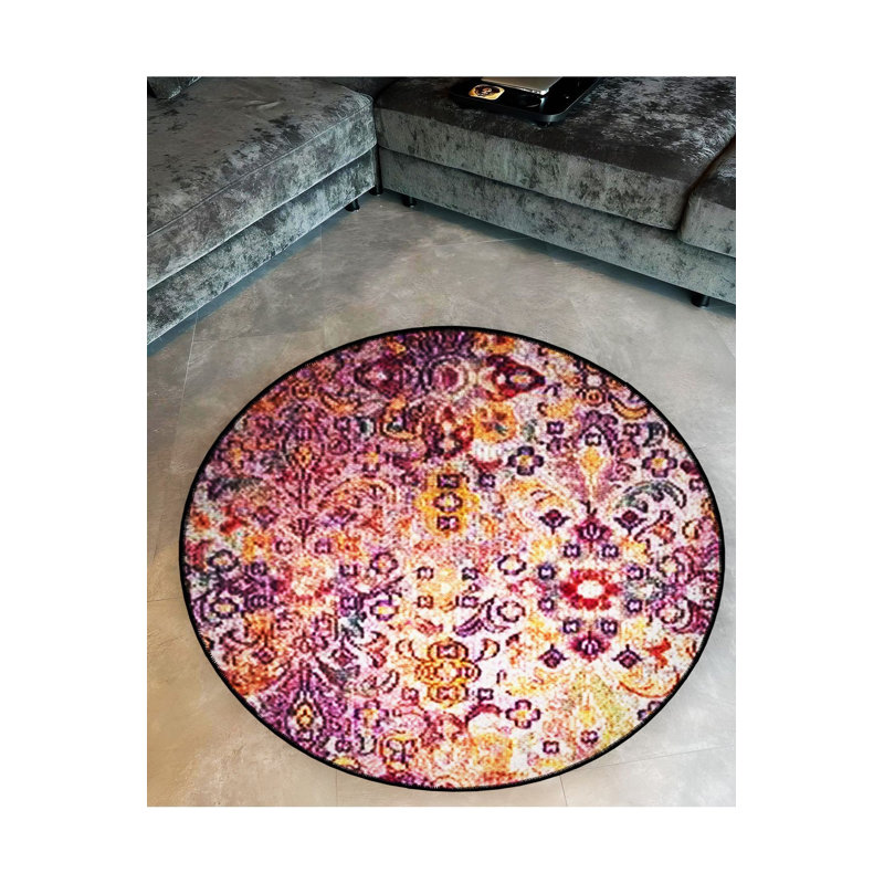 Tapis décoratif lavable à la machine multicolore