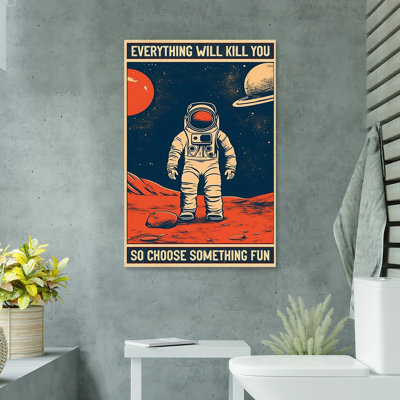 Astronaut So So Quelque chose amusant - impression sur toile tendue