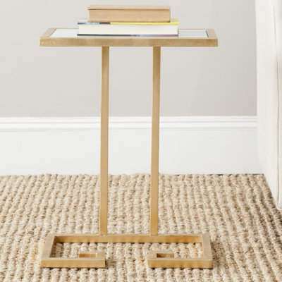 Mancia Glass Top Pedestal End Table