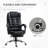 HOMCOM High Back Ergonomic Executive Office Chair,PU Leather Computer Chair with Retractable Footrest,Lumbar Support,Padded Headrest and Armrest,Black