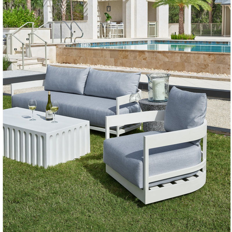 Chaise longue pivotante avec coussins Nicolina