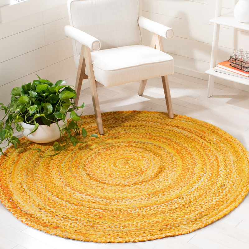 Tapis en coton tissé à la main Eastin, Rond 3 pi