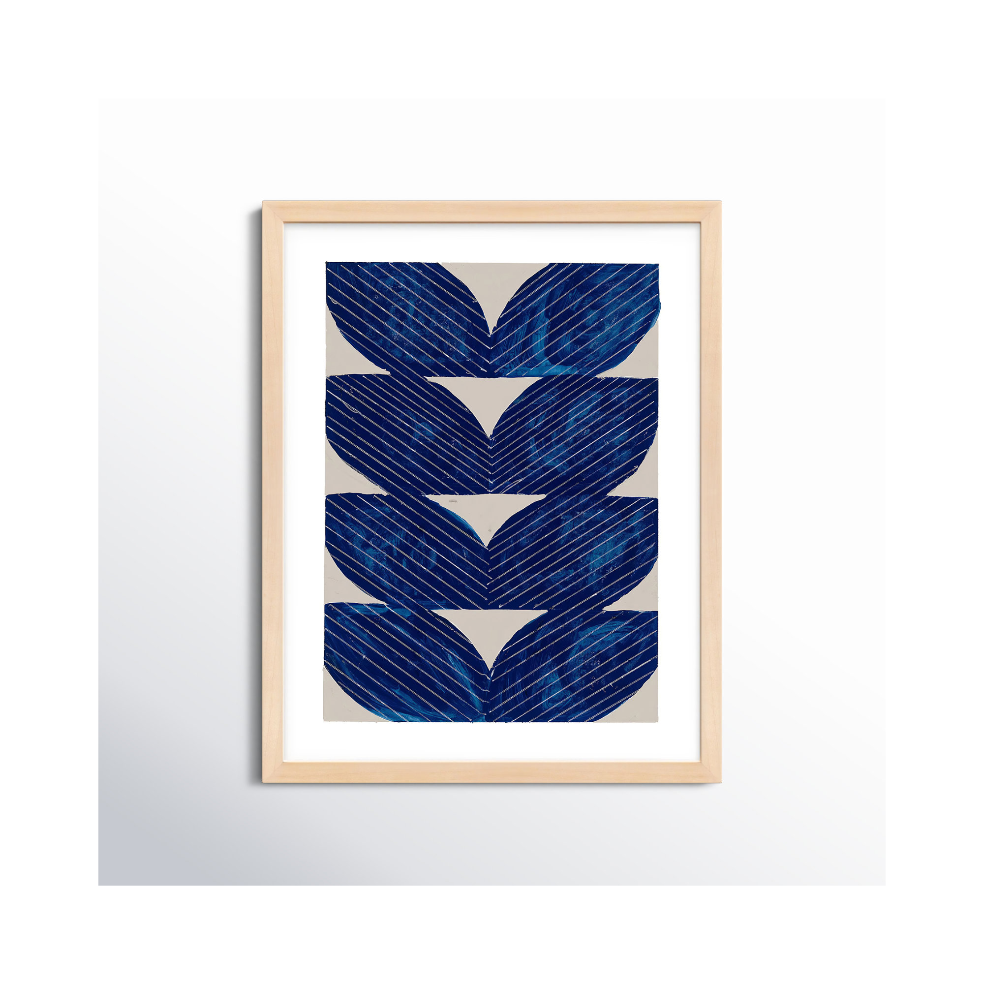 Navy Chevron by Andrea Stokes, Brown, 38" H x 30" W x 1.25" D