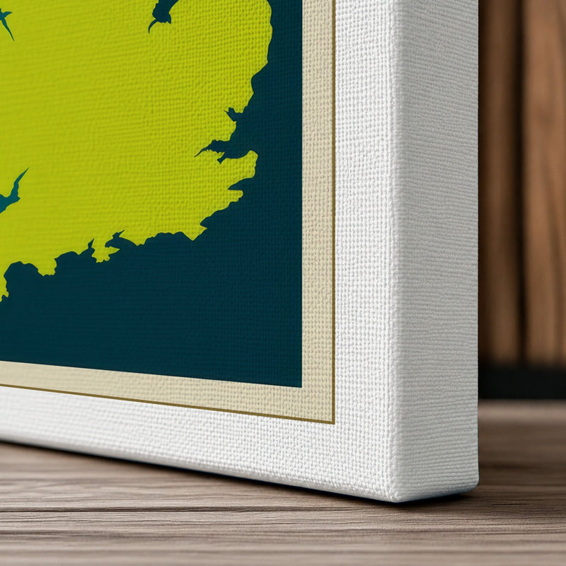 United Kingdom and Ireland Minimalist - Wrapped Canvas, 18x12 - 45.7 x 30.5 cm, White Border
