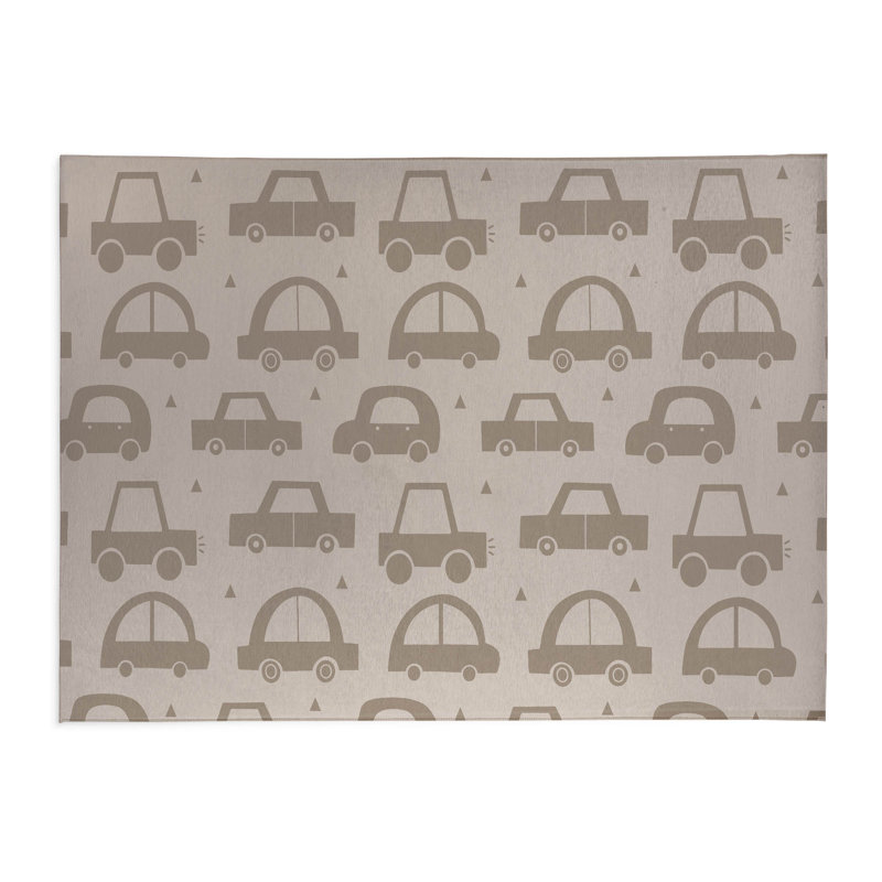 Driveway Colorized Kids Play Mat, Taupe, Rectangle 2' x 3'