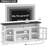 65.7" W Farmhouse LED TV Stand, TV Console Table with USB Port and Outlet-288060666