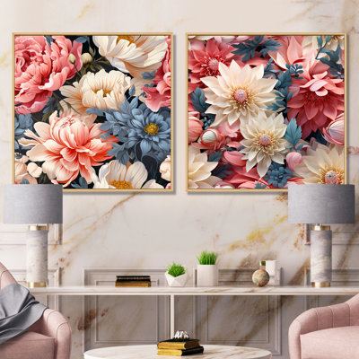 Pothier - ensemble de 2 reproductions d'art sur toile florales
